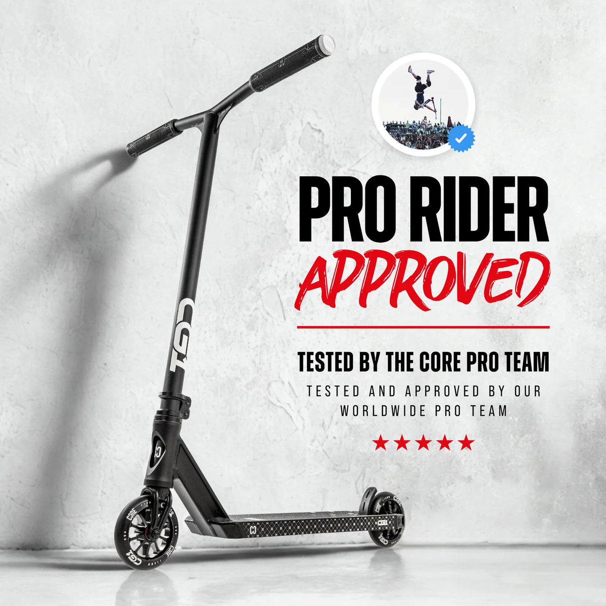 CRE-CG1-BK CORE CG1 Profi Stunt Scooter – verschiedene Farben | Stunt Roller für Fortgeschrittene und Profis | Trickroller für den Skatepark Stunt Scooter Kicker Trottinett Scootering Soots Scootworld SkaMiDan Weil am Rhein Basel Lörrach Freiburg Schweiz Deutschland Switzerland Germany Bale Skatepark Roller Stunt Roller Tretroller Action Scooter Kinder Roller Kids Children Stunts Park Trick Scooter