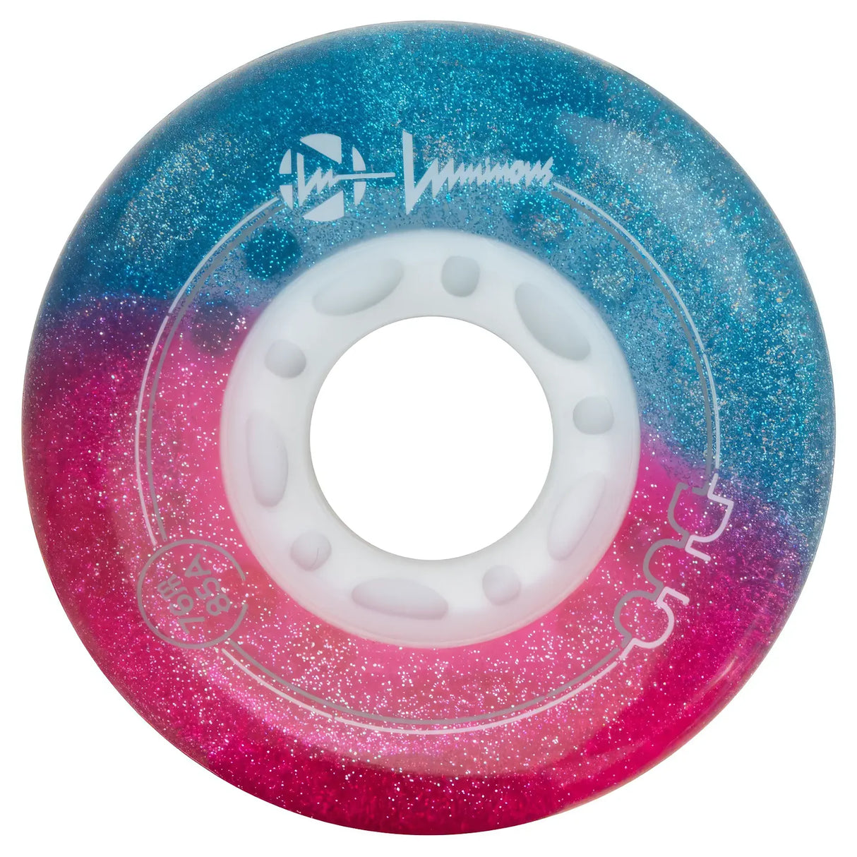 LUWL-LU7685-DUO-WH-WH/WhiteWhite Luminous LED Wheels Duo 76mm 85A – verschiedene Farben | Luminous LED Rollen für Inlineskates | Leuchtrollen | Fitness & Urban Inline Rollen Inline Skating Rollerblading Inlineskaterollen Skating Wheels for Rollerblader Rollen für Inlineskater Lörrach Freiburg Basel Inliner Richtige Größe right Size for Rollerblades Langhaltende Inlineskaterollen Longlasting Wheels for Rollerblading Skateschule und Skateshop Weil am Rhein SkaMiDan Deutschland Germany