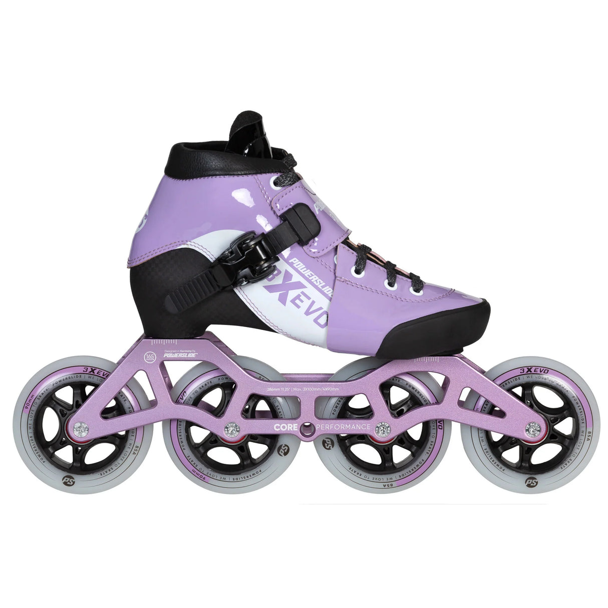 SKA904629 POWERSLIDE 3X adj. Evo Lavender | 165mm Dual Point Mounting | Größenverstellbar | Speed Inlineskates für Kinder | Inline Speed Skating | Inlineskates Trinity X Freestyle Inlineskates Inlineskates Weiß Lila Freestyle Inline Skating Slalom Skating Slalom Schiene Best Freestyle Skate Slalom Skate Powerslide Hardcore Evo Pro 90 2021 Slalom Frame Freestyle Frame Schienen Frames Speed Inline Skating Urban Inlineskates Trinity Trinity X Powerslide Trinity Schienen Trinity Frames Urban Inline Skating Urba