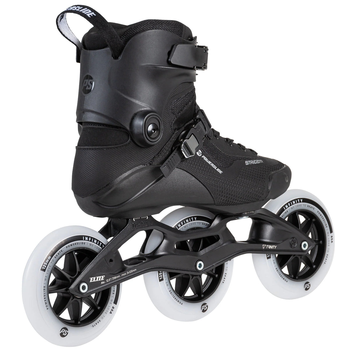 SKA904650 POWERSLIDE Stream Classic 125 | 318mm | Schwarz | Trinity X Mounting | Speed Inlineskates | Speed & Marathon Inlineskate