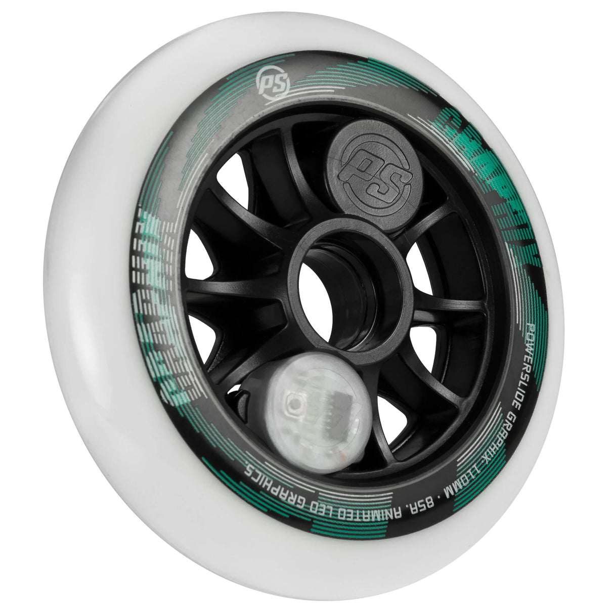 SKA905344 POWERSLIDE Graphix LED Weels White 110mm 86A Inliner Skateschule und Skateshop Weil am Rhein SkaMiDan