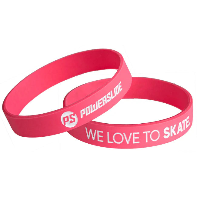 SKA200635/Black POWERSLIDE Bracelet "We love to Skate" | Verschiedene Farben | Armband für das Skating | Zubehör für Inline Skating | Inline Skating Fitness Inline Skating Urban Inline Skating | Aggressive inline Skating | Lörrach Freiburg Basel Inliner Skateschule und Skateshop Weil am Rhein SkaMiDan Deutschland Germany