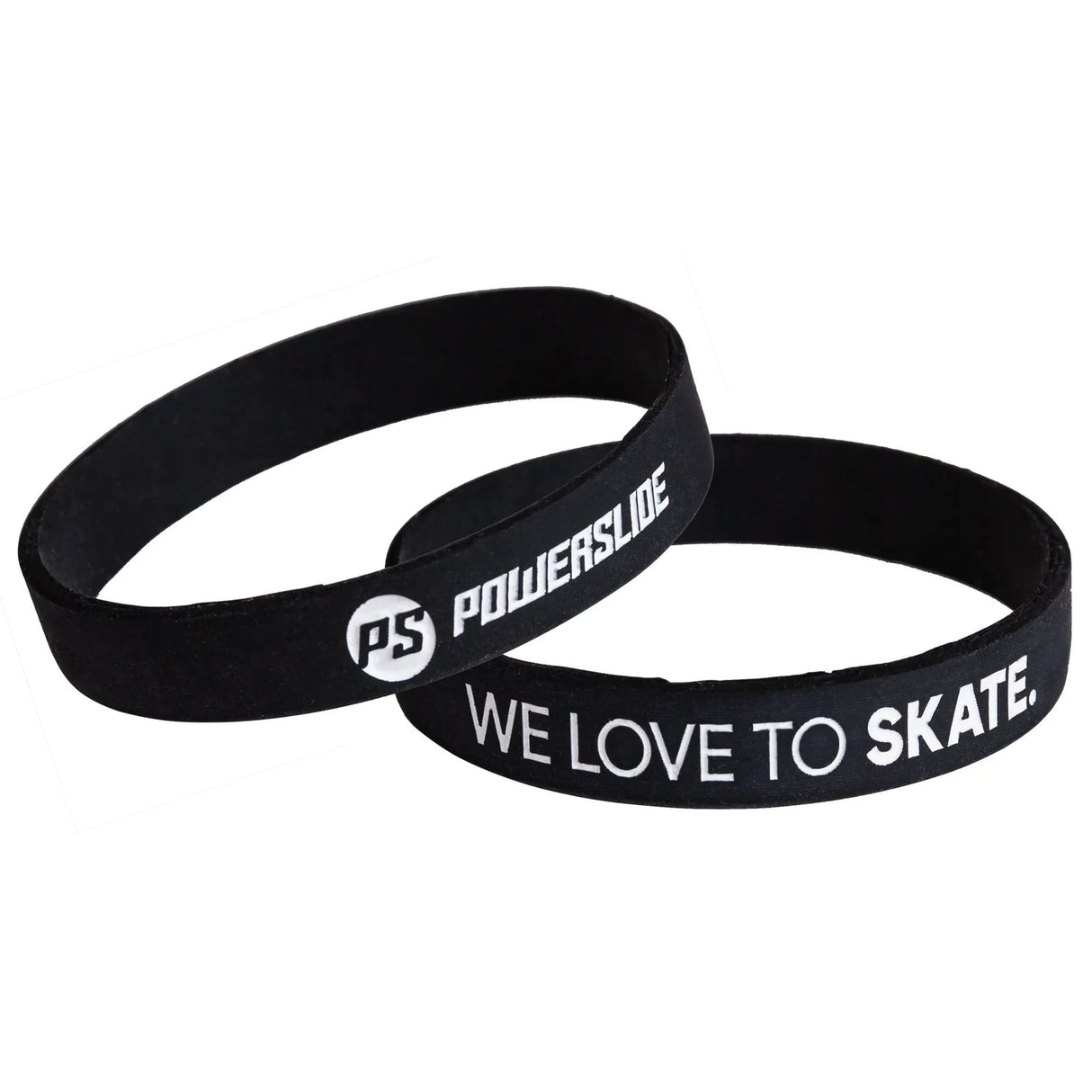 SKA200635/Black POWERSLIDE Bracelet "We love to Skate" | Verschiedene Farben | Armband für das Skating | Zubehör für Inline Skating | Inline Skating Fitness Inline Skating Urban Inline Skating | Aggressive inline Skating | Lörrach Freiburg Basel Inliner Skateschule und Skateshop Weil am Rhein SkaMiDan Deutschland Germany