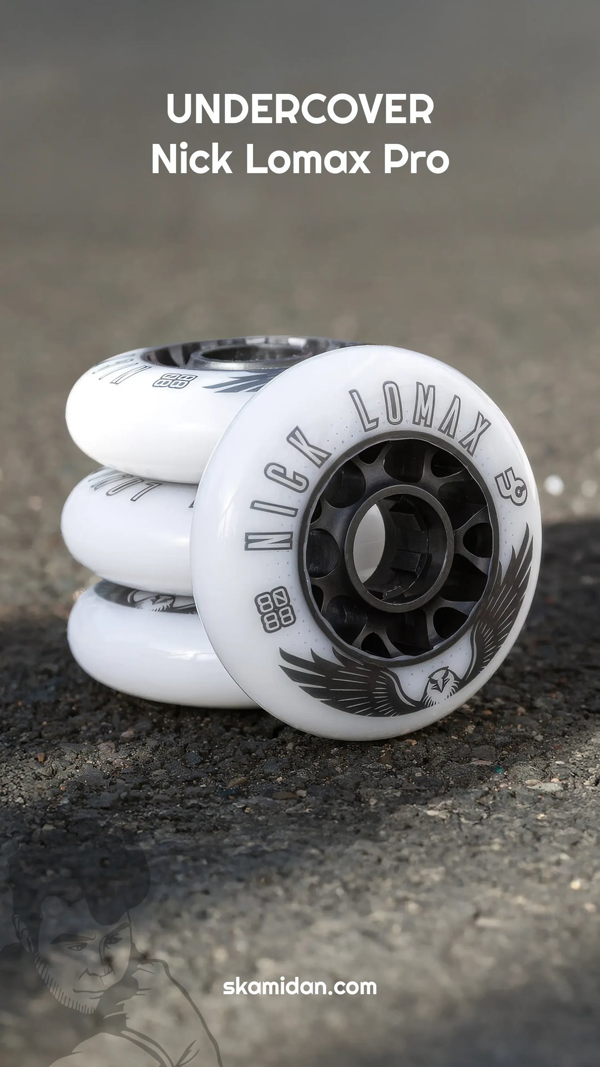 SKA406367 UNDERCOVER Nick Lomax Pro Wheels – 80mm 88A – Weiß-Schwarz | Undercover Rollen | Fitness, Freestyle & Urban Inline Rollen Inliner Freeride Wheels Rollerblading Downhill Inline Skating Skateschule Skateshop Weil am Rhein SkaMiDan Lörrach Freiburg Basel Deutschland Germany
