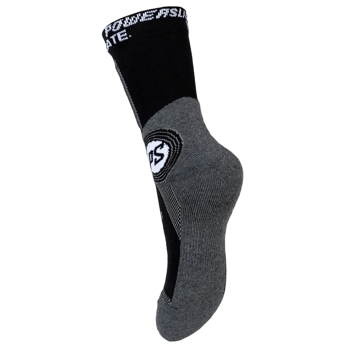 SKA900994/L/42-45 POWERSLIDE Skating Socks – Schwarz-Grau | Skatesocken für das komfortable Skaten | Bekleidung | Street Wear T-Shirts Hoodies Shorts Pants Lörrach Freiburg Basel Inliner Skateschule und Skateshop Weil am Rhein SkaMiDan Deutschland Germany