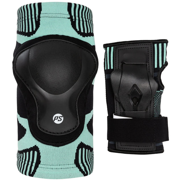 SKA903299 POWERSLIDE Onesie Dual Pack Teal | Schonerset | Dehnbare Einheitsgröße (S–XL) | Schützer Für das Fitness Inline Skating | Fitness Skating Protektors | Schoner für Inline Skater | Protektion for Inline Skater | Knee Pads | Knieschützer | Knieschoner | Elbow Pads | Ellenbogen Protektoren | Lörrach Freiburg Basel Inliner Skateschule und Skateshop Weil am Rhein SkaMiDan Deutschland Germany