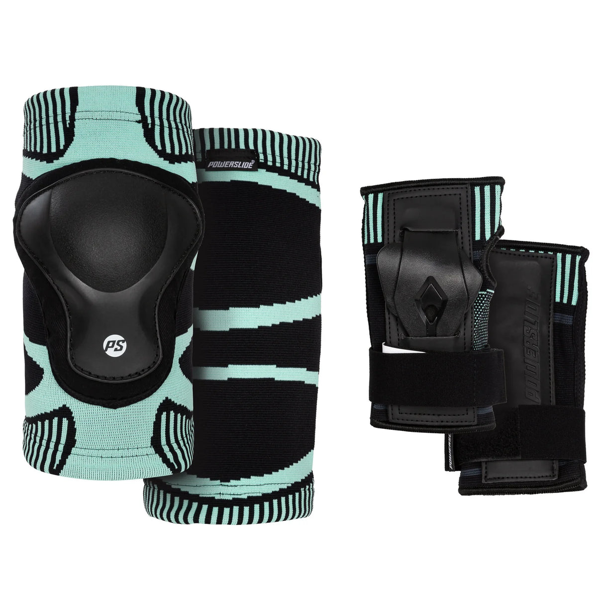 SKA903299 POWERSLIDE Onesie Dual Pack Teal | Schonerset | Dehnbare Einheitsgröße (S–XL) | Schützer Für das Fitness Inline Skating | Fitness Skating Protektors | Schoner für Inline Skater | Protektion for Inline Skater | Knee Pads | Knieschützer | Knieschoner | Elbow Pads | Ellenbogen Protektoren | Lörrach Freiburg Basel Inliner Skateschule und Skateshop Weil am Rhein SkaMiDan Deutschland Germany