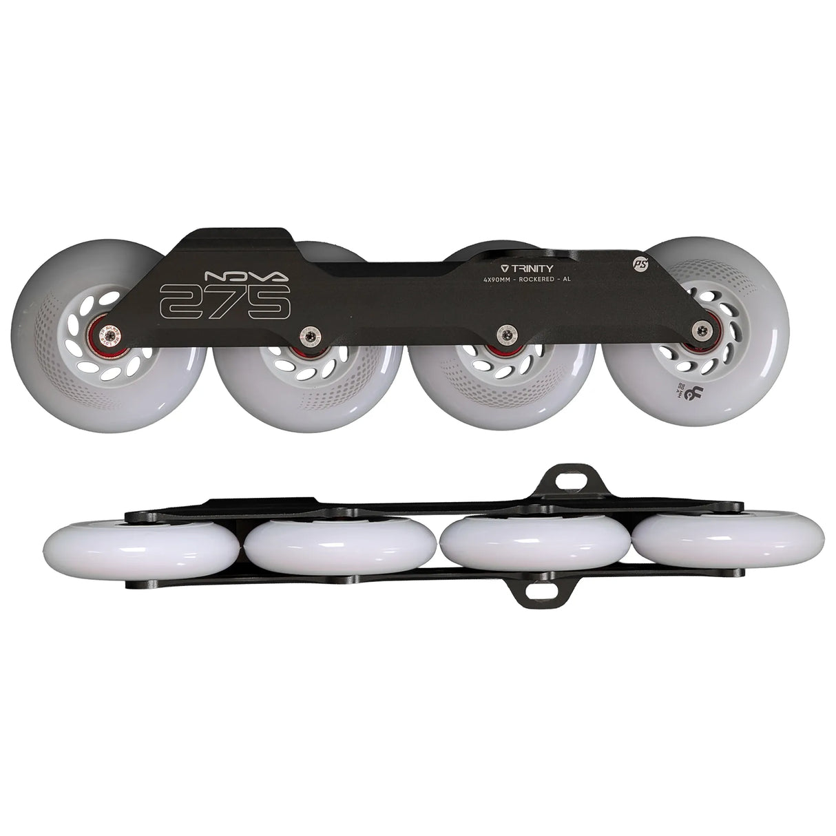 SKA904647/Silver/RTR/275 POWERSLIDE Nova Frame RTR – Dunkelgrau Dark Grey | 4× 90 mm 275 mm – Natural Rocker | Trinity Mounting | Urban Inline Skating Frames Rahmen für inline Skates Frames for inline Skating Urban Inline Skating Frames Inliner Rahmen für das urbane Gelände Lörrach Freiburg Basel Inliner Skateschule und Skateshop Weil am Rhein SkaMiDan Deutschland Germany