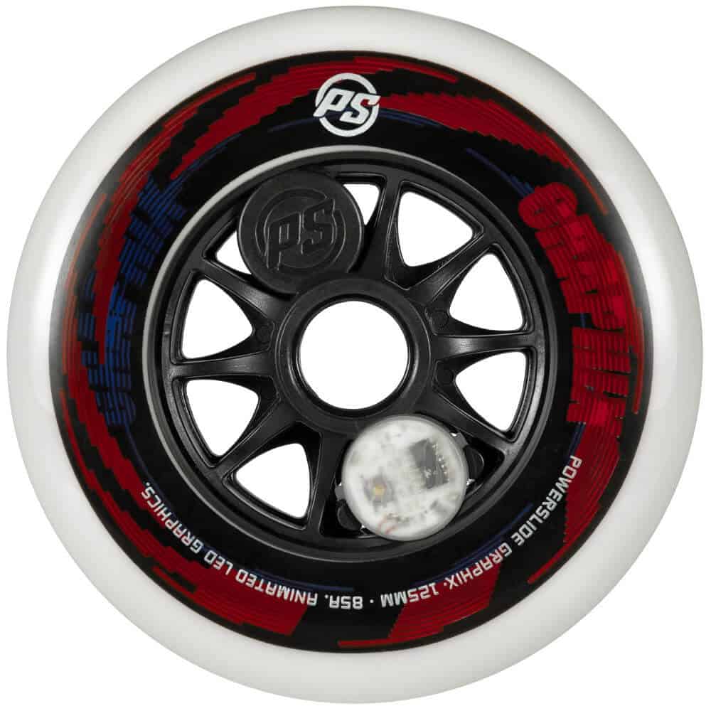 POWERSLIDE Graphix LED Wheels Colorful 125mm 86A | Luminous wheels | 1 piece