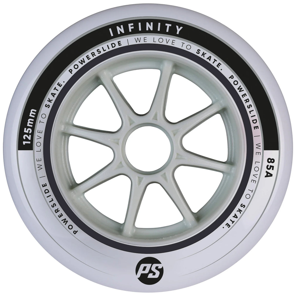 SKA905450/6-Pack POWERSLIDE Infinity II Fitness Wheels 125mm 85A | Silver Grey | 6-Pack | Fitness Inline Rollen | Inline Skating Rollen Inline Skating Wheels Rollerblading Wheels Inline Skating Rollerblading Inlineskaterollen Skating Wheels for Rollerblader Rollen für Inlineskater Lörrach Freiburg Basel Inliner Richtige Größe right Size for Rollerblades Langhaltende Inlineskaterollen Longlasting Wheels for Rollerblading Skateschule und Skateshop Weil am Rhein SkaMiDan Deutschland Germany