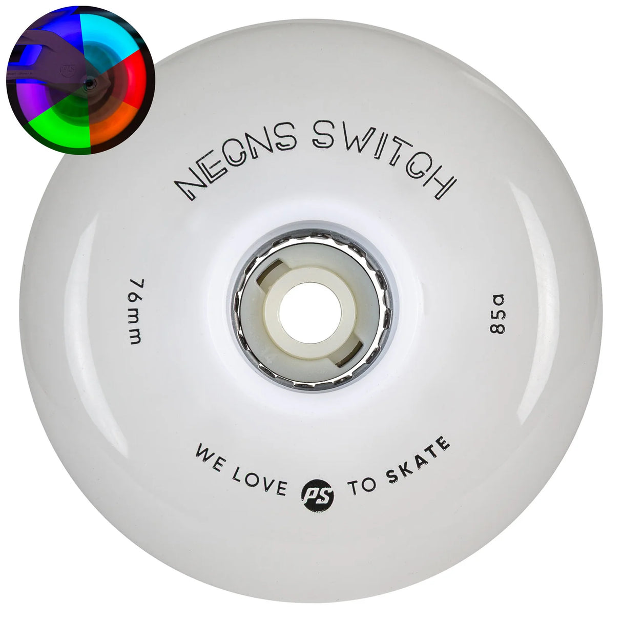 SKA905498/4-Pack POWERSLIDE Neons Switch LED Rollen – 76mm 85A | LED Rollen für Inlineskates | Leuchtrollen für das Inline Skating Inline Skating Rollerblading Inlineskaterollen Skating Wheels for Rollerblader Rollen für Inlineskater Lörrach Freiburg Basel Inliner Richtige Größe right Size for Rollerblades Langhaltende Inlineskaterollen Longlasting Wheels for Rollerblading Skateschule und Skateshop Weil am Rhein SkaMiDan Deutschland Germany
