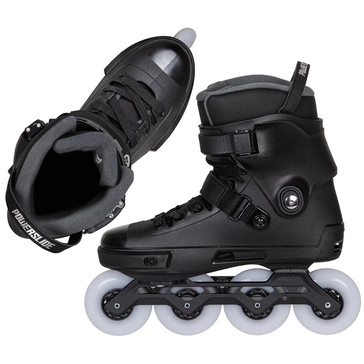 SKA908494 POWERSLIDE Next 80 Black 2.0 – Schwarz | Trinity Mounting | Freeride & Urban Inlineskates freeskates free skate freeride city skates inliner rollerblades hardboot hardshell hartschalen skate skamidan weil am rhein deutschland lörrach freiburg basel skamidan skateshop