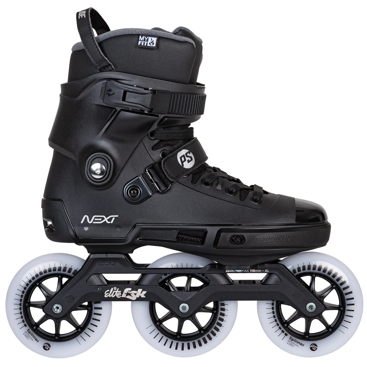 SKA908497 POWERSLIDE Next 110 Black 2.0 – Schwarz | Trinity Mounting | Freeride & Urban Inlineskates freeskates free skate freeride city skates inliner rollerblades hardboot hardshell hartschalen skate skamidan weil am rhein deutschland lörrach freiburg basel skamidan skateshop