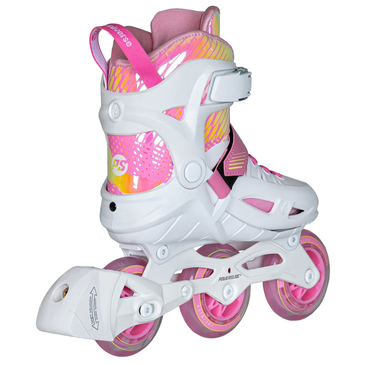 SKA940708 POWERSLIDE Phuzion Universe 3W Pink II | Größenverstellbare Kinder Inlineskates Kids Skates Inliner für Kinder qualitative Inline Skates für Jungs und Mädchen Quality inline skates for boys and girls bunte inliner für Kinder und jugendliche colorful inliners for children and teenagers Lörrach Freiburg Basel Inliner Skateschule und Skateshop Weil am Rhein SkaMiDan Deutschland Germany
