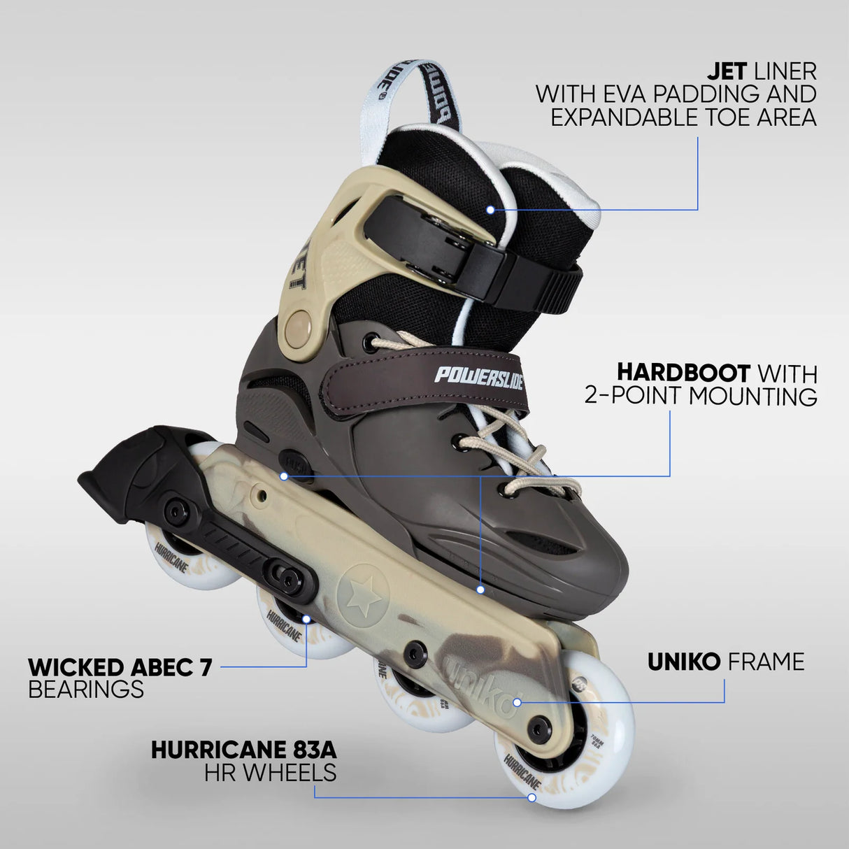 SKA940720/31-34 POWERSLIDE Jet Brown adj. – Braun | Größenverstellbare Kinder Inlineskates | Urban Inlineskates | Speed Inlineskates für Kinder qualitative Inline Skates für Jungs und Mädchen Quality inline skates for boys and girls bunte inliner für Kinder und jugendliche colorful inliners for children and teenagers Lörrach Freiburg Basel Inliner Skateschule und Skateshop Weil am Rhein SkaMiDan Deutschland Germany