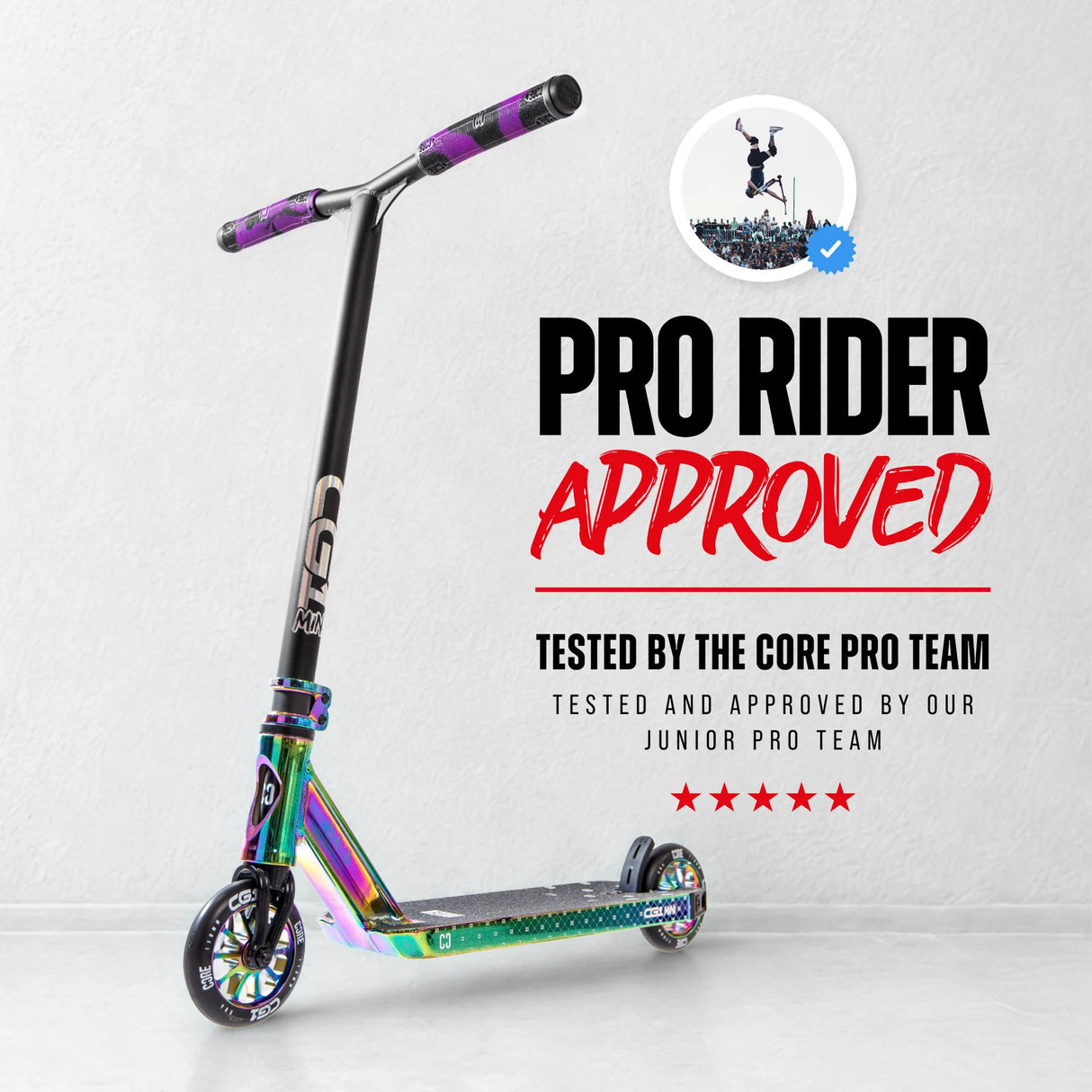 SKACRE-CG1M-BK CORE CG1 Profi Mini Stunt Scooter – verschiedene Farben | Stunt Roller für Fortgeschrittene und Profis | Trickroller für den Skatepark Stunt Scooter Kicker Trottinett Scootering Soots Scootworld SkaMiDan Weil am Rhein Basel Lörrach Freiburg Schweiz Deutschland Switzerland Germany Bale Skatepark Roller Stunt Roller Tretroller Action Scooter Kinder Roller Kids Children Stunts Park Trick Scooter