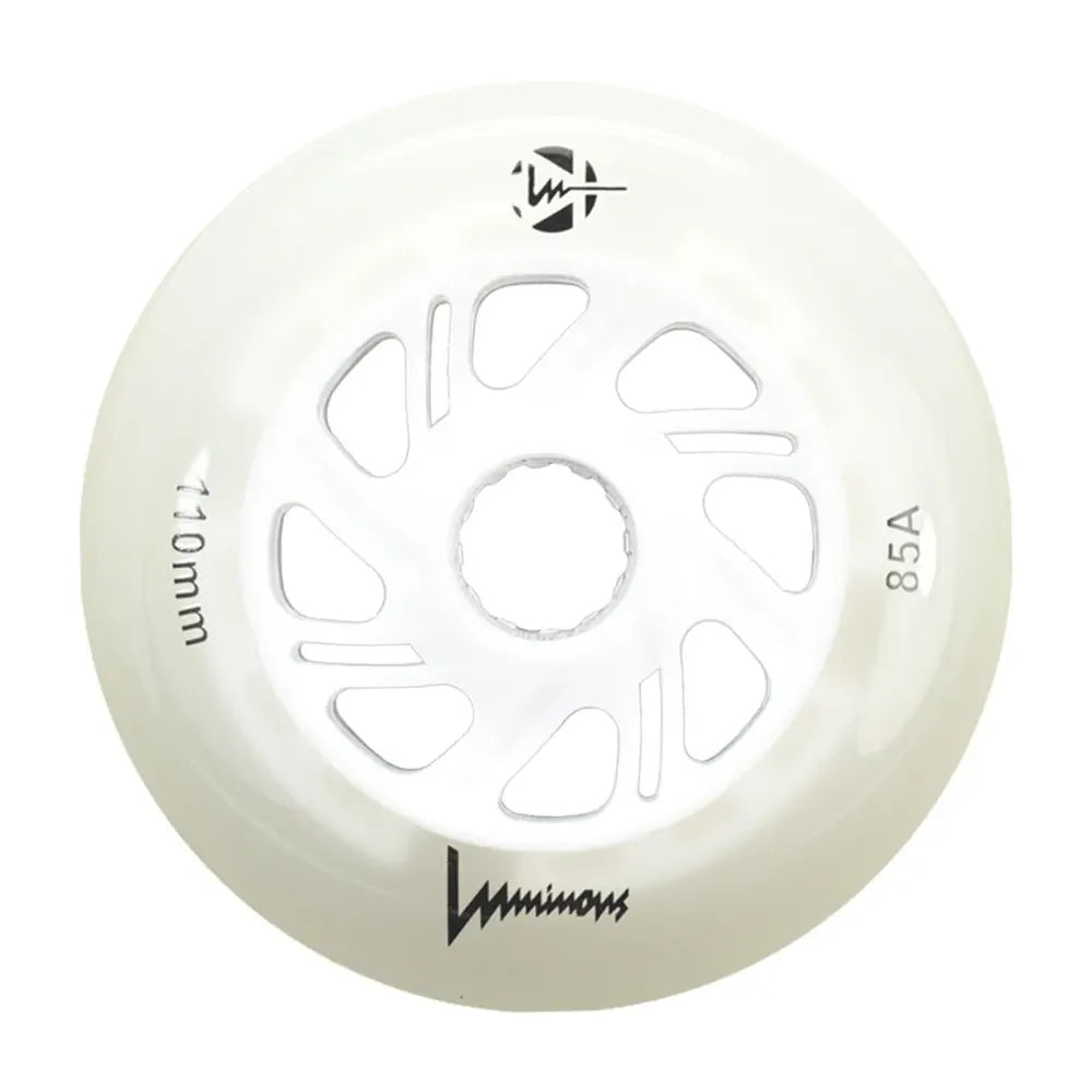 SKALUWL-LU110-WH-GW/WhiteGlow Luminous LED Wheels 110mm 85A | Luminous LED Rollen für Inlineskates in verschiedenen Farben | 4-Pack | Leuchtrollen | Fitness & Urban Inline Rollen Rollerblading Wheels Inline Skating Rollerblading Inlineskaterollen Skating Wheels for Rollerblader Rollen für Inlineskater Lörrach Freiburg Basel Inliner Richtige Größe right Size for Rollerblades Langhaltende Inlineskaterollen Longlasting Wheels for Rollerblading Skateschule und Skateshop Weil am Rhein SkaMiDan Deutschland Germa