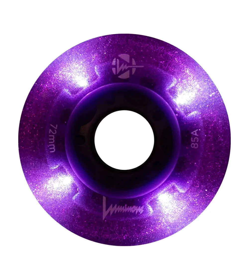 SKALUWL-LU7285-PH-PU/PurpleHaze Luminous LED Wheels 72mm 85A | Luminous LED Rollen für Inlineskates in PurpleHaze | 4-Pack || Inline Skating Rollen Inline Skating Wheels Rollerblading Wheels Inline Skating Rollerblading Inlineskaterollen Skating Wheels for Rollerblader Rollen für Inlineskater Lörrach Freiburg Basel Inliner Richtige Größe right Size for Rollerblades Langhaltende Inlineskaterollen Longlasting Wheels for Rollerblading Skateschule und Skateshop Weil am Rhein SkaMiDan Deutschland Germany