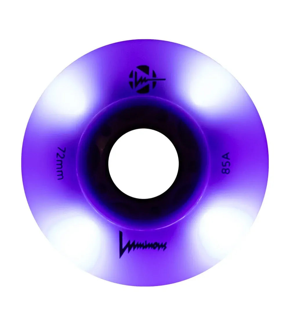 SKALUWL-LU7285-PU-PU/Purple Luminous LED Wheels 72mm 85A | Luminous LED Rollen für Inlineskates in Purple | 4-Pack || Inline Skating Rollen Inline Skating Wheels Rollerblading Wheels Inline Skating Rollerblading Inlineskaterollen Skating Wheels for Rollerblader Rollen für Inlineskater Lörrach Freiburg Basel Inliner Richtige Größe right Size for Rollerblades Langhaltende Inlineskaterollen Longlasting Wheels for Rollerblading Skateschule und Skateshop Weil am Rhein SkaMiDan Deutschland Germany