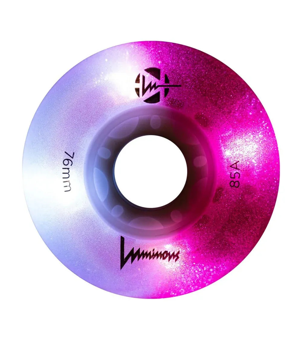 SKALUWL-LU76-CC-WH/CottonCandy Luminous LED Wheels 76mm 85A | Luminous LED Rollen für Inlineskates in Cotton Candy | 4-Pack || Inline Skating Rollen Inline Skating Wheels Rollerblading Wheels Inline Skating Rollerblading Inlineskaterollen Skating Wheels for Rollerblader Rollen für Inlineskater Lörrach Freiburg Basel Inliner Richtige Größe right Size for Rollerblades Langhaltende Inlineskaterollen Longlasting Wheels for Rollerblading Skateschule und Skateshop Weil am Rhein SkaMiDan Deutschland Germany