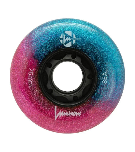 SKALUWL-LU76-GA-BK/Galaxy Luminous LED Wheels 76mm 85A | Luminous LED Rollen für Inlineskates in Galaxy | 4-Pack || Inline Skating Rollen Inline Skating Wheels Rollerblading Wheels Inline Skating Rollerblading Inlineskaterollen Skating Wheels for Rollerblader  Rollen für Inlineskater Lörrach Freiburg Basel Inliner Richtige Größe right Size for Rollerblades Langhaltende Inlineskaterollen Longlasting Wheels for Rollerblading Skateschule und Skateshop Weil am Rhein SkaMiDan Deutschland Germany