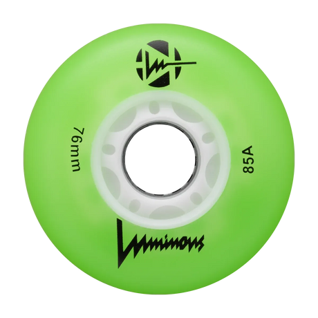 SKALUWL-LU76-GR-WH/Green Luminous LED Wheels 76mm 85A | Luminous LED Rollen für Inlineskates in Green | 4-Pack || Inline Skating Rollen Inline Skating Wheels Rollerblading Wheels Inline Skating Rollerblading Inlineskaterollen Skating Wheels for Rollerblader  Rollen für Inlineskater Lörrach Freiburg Basel Inliner Richtige Größe right Size for Rollerblades Langhaltende Inlineskaterollen Longlasting Wheels for Rollerblading Skateschule und Skateshop Weil am Rhein SkaMiDan Deutschland Germany