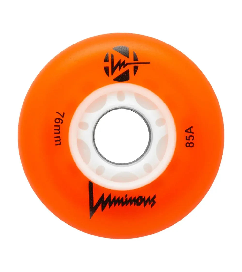 SKALUWL-LU76-OR-WH/Orange Luminous LED Wheels 76mm 85A | Luminous LED Rollen für Inlineskates in Orange | 4-Pack || Inline Skating Rollen Inline Skating Wheels Rollerblading Wheels Inline Skating Rollerblading Inlineskaterollen Skating Wheels for Rollerblader Rollen für Inlineskater Lörrach Freiburg Basel Inliner Richtige Größe right Size for Rollerblades Langhaltende Inlineskaterollen Longlasting Wheels for Rollerblading Skateschule und Skateshop Weil am Rhein SkaMiDan Deutschland Germany