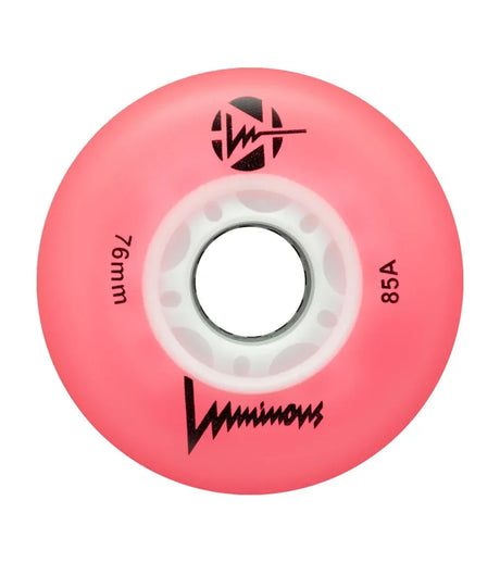 SKALUWL-LU76-PK-WH/Pink Luminous LED Wheels 76mm 85A | Luminous LED Rollen für Inlineskates in Pink | 4-Pack || Inline Skating Rollen Inline Skating Wheels Rollerblading Wheels Inline Skating Rollerblading Inlineskaterollen Skating Wheels for Rollerblader  Rollen für Inlineskater Lörrach Freiburg Basel Inliner Richtige Größe right Size for Rollerblades Langhaltende Inlineskaterollen Longlasting Wheels for Rollerblading Skateschule und Skateshop Weil am Rhein SkaMiDan Deutschland Germany