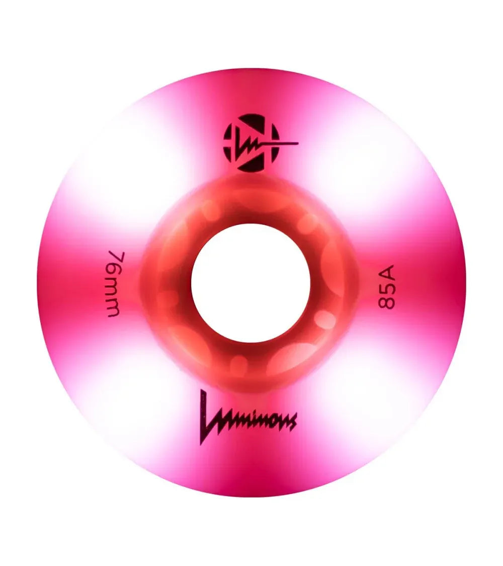 SKALUWL-LU7685-FL-PK/Flamingo Luminous LED Wheels 76mm 85A | Luminous LED Rollen für Inlineskates in Flamingo | 4-Pack || Inline Skating Rollen Inline Skating Wheels Rollerblading Wheels Inline Skating Rollerblading Inlineskaterollen Skating Wheels for Rollerblader Rollen für Inlineskater Lörrach Freiburg Basel Inliner Richtige Größe right Size for Rollerblades Langhaltende Inlineskaterollen Longlasting Wheels for Rollerblading Skateschule und Skateshop Weil am Rhein SkaMiDan Deutschland Germany