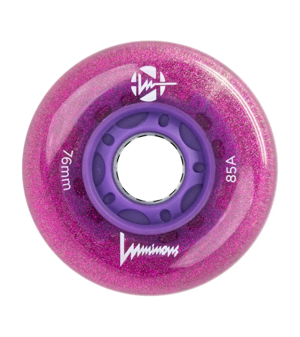 SKALUWL-LU7685-PH-PU/PurpleHaze Luminous LED Wheels 76mm 85A | Luminous LED Rollen für Inlineskates in Purple Haze | 4-Pack || Inline Skating Rollen Inline Skating Wheels Rollerblading Wheels Inline Skating Rollerblading Inlineskaterollen Skating Wheels for Rollerblader Rollen für Inlineskater Lörrach Freiburg Basel Inliner Richtige Größe right Size for Rollerblades Langhaltende Inlineskaterollen Longlasting Wheels for Rollerblading Skateschule und Skateshop Weil am Rhein SkaMiDan Deutschland Germany