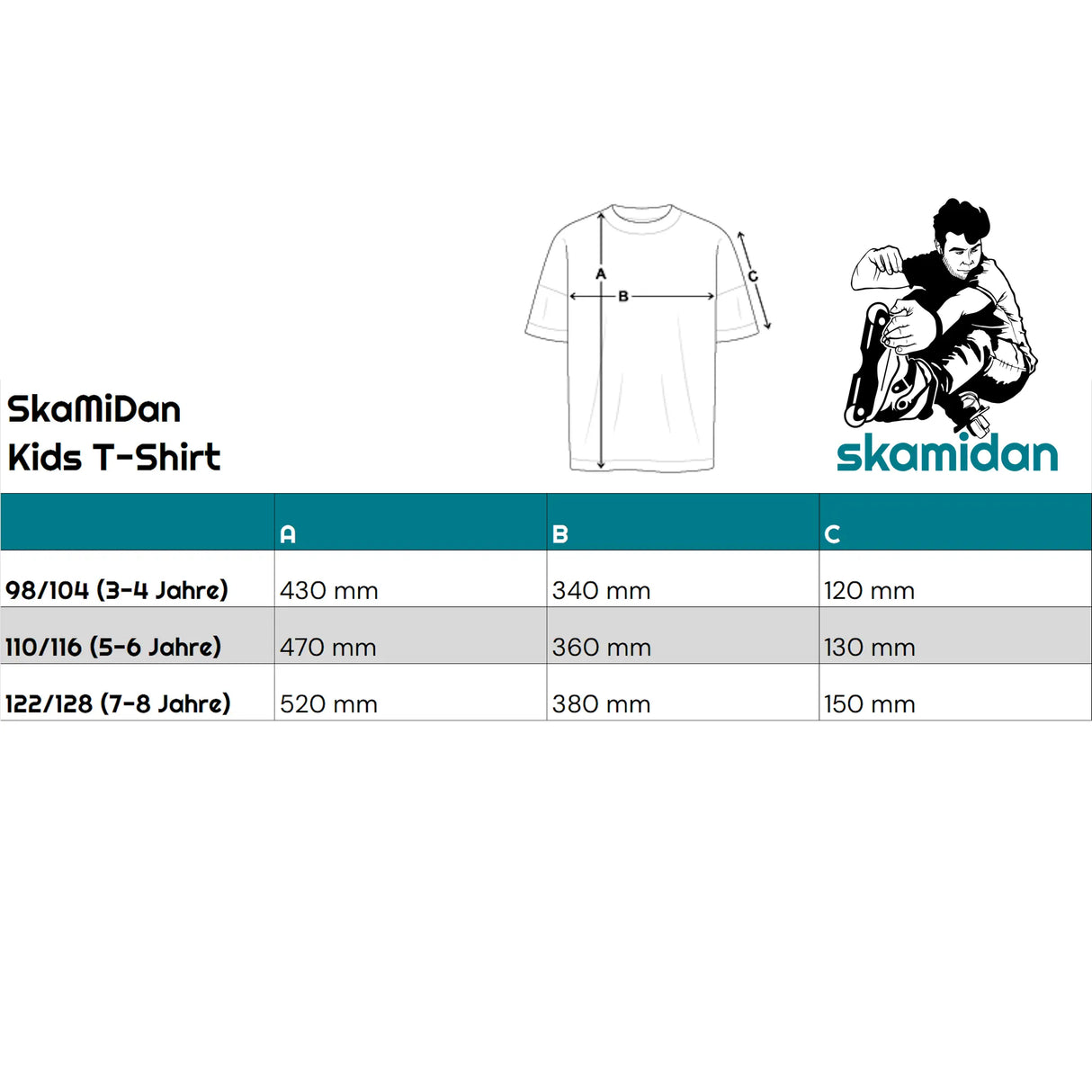 SkaMiDan Original Kinder T-Shirt | Bio | 100% Baumwolle aus biologischem Anbau Organic | 100% cotton from organic farming SkaMiDan Merch Kids Children Bekleidung Clothing Clothes Skate Shirt Skate Gear Skating T-shirts pullover skate klamotten zum skaten inline skating roller skating rollerblading inlineskaten rollerbladen weil am rhein lörrach freiburg basel inliner sportbekleidung sportkleidung funktionskleidung Skating School Skateshop Skateschule Skaterladen Deutschland Germany