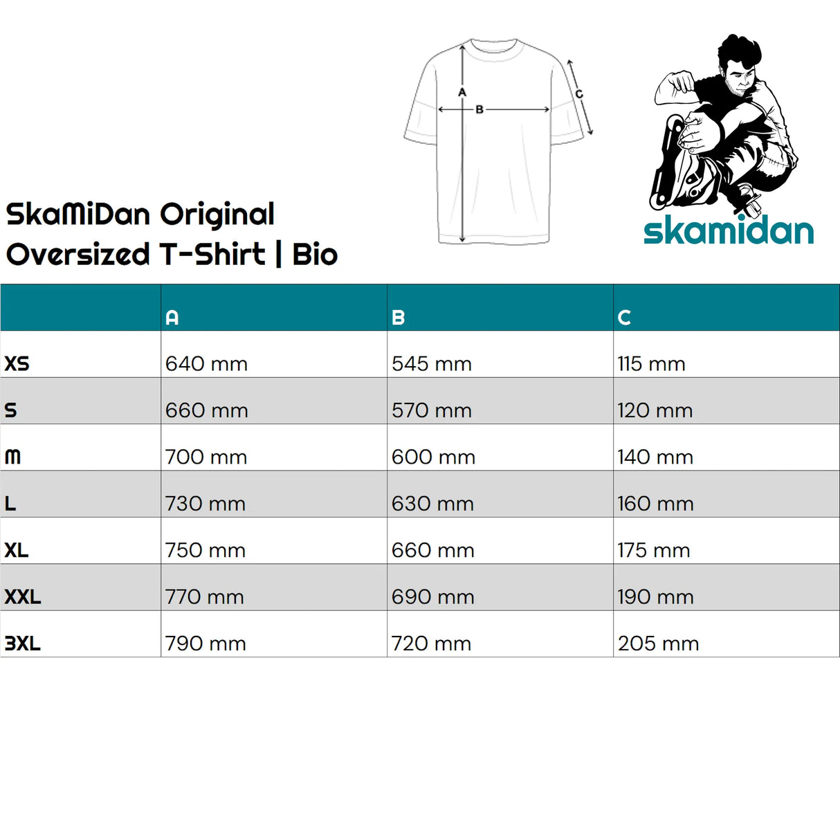 SkaMiDan Original Oversized T-Shirt | Bio | 100% Baumwolle aus biologischem Anbau SkaMiDan Merch Bekleidung Clothing Clothes Skate Shirt Skate Gear Skating T-shirts pullover skate klamotten zum skaten inline skating roller skating rollerblading inlineskaten rollerbladen weil am rhein lörrach freiburg basel inliner sportbekleidung sportkleidung funktionskleidung Skating School Skateshop Skateschule Skaterladen Deutschland Germany