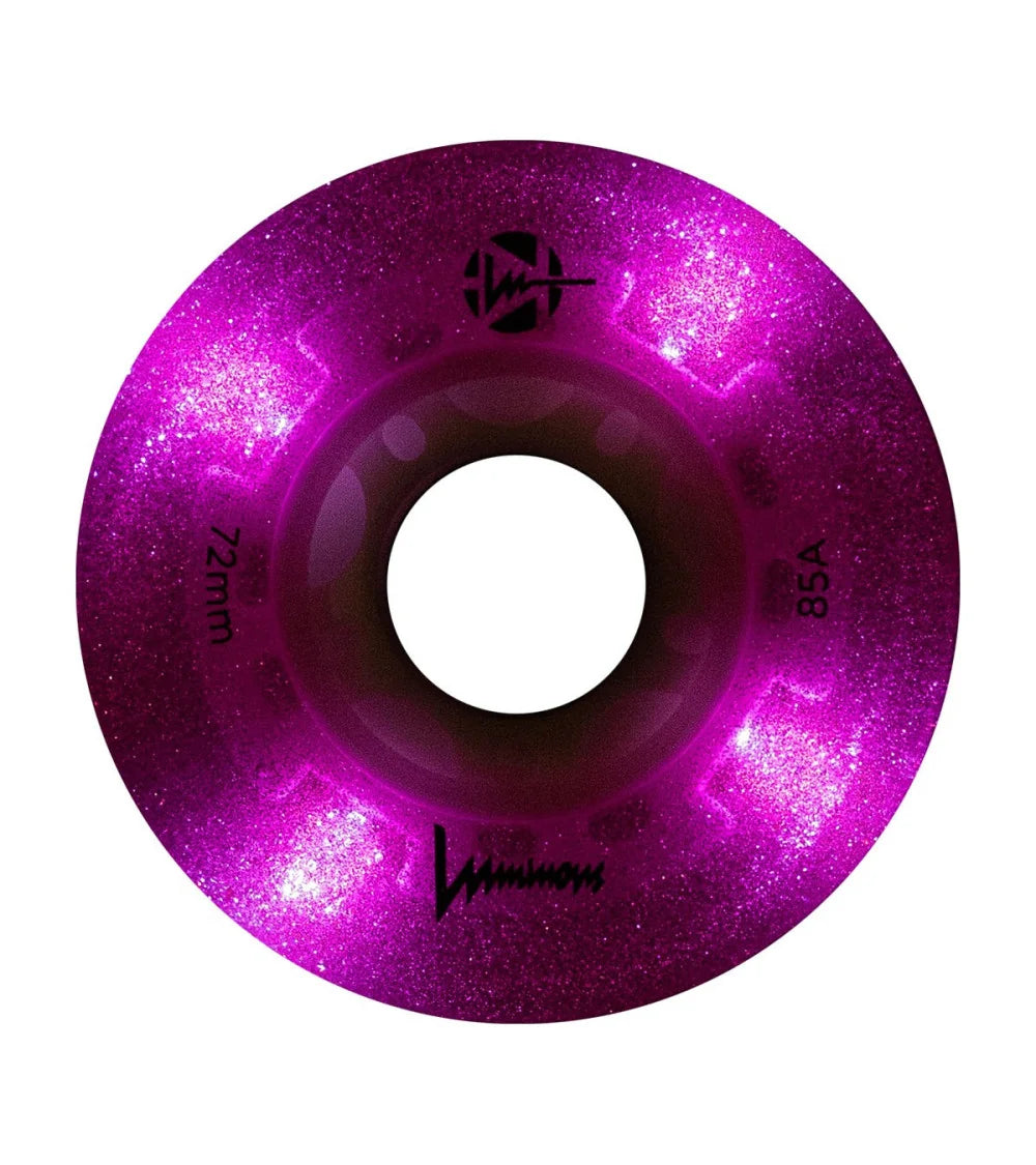 Luminous LED Wheels 72mm 85A | Luminous LED wheels for inline skates in various colors | 4-pack | Light-up wheels | Fitness & Urban Inline Wheels