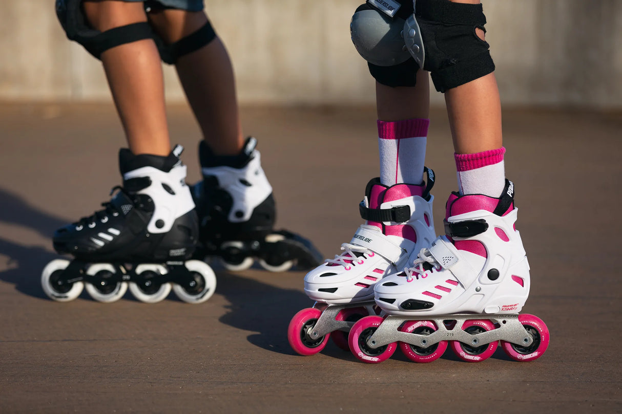 SKA880261 POWERSLIDE One Khaan Junior SQD Pink Kinder Inlineskates Größenverstellbar Kids Skates Kinder Inliner Inline Skating Freestyle Slalom Skating Inliner Skateschule und Skateshop Weil am Rhein SkaMiDan