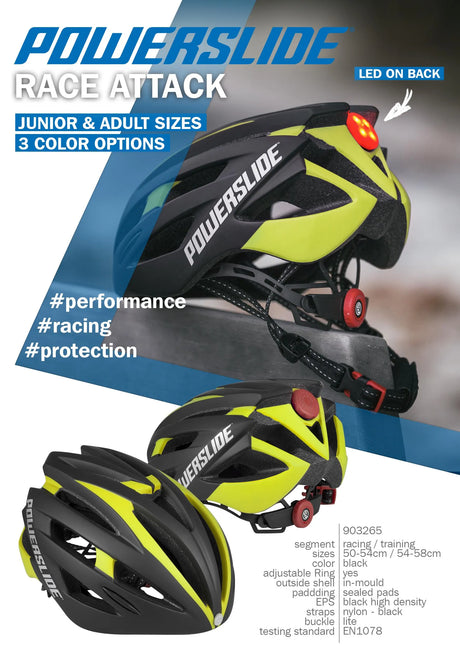 SKA903265 POWERSLIDE Race Attack Skatehelm Black Yellow Fitness Skatehelm Rennhelm Race Helm Race Helmet protectors skate helmet aggressive helmet wind helmet skatehelm surzhelm radhelm fahrradhelm sporthelm schutzhelm Skate Schützer Inliner Schützer Schutzausrüstung Fingerschutz Handschuhe inline skating inliner inlineksaten rollerbladen rollerskaten Inlineskates Rollerblades Fitness Skates Slalom Skates rollerblades rollerblading inline skating Lörrach Freiburg Basel Inliner Skateschule und Skateshop Weil