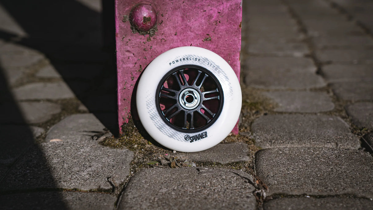 SKA905320 POWERSLIDE Spinner Wheels 110mm 85A White Inliner Skateschule und Skateshop Weil am Rhein SkaMiDan