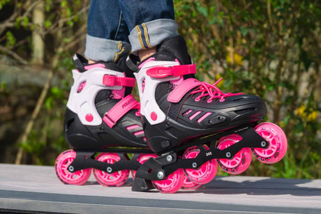 SKA940670 POWERSLIDE One Khaan Junior SQD Pink adj. | Größenverstellbar | Pink | Kinder Inlineskates | Größenverstellbar für Kinder