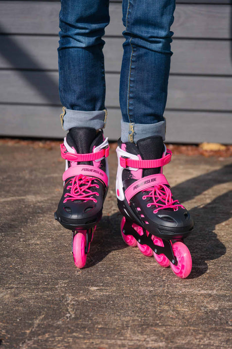 SKA940670 POWERSLIDE One Khaan Junior SQD Pink adj. | Größenverstellbar | Pink | Kinder Inlineskates | Größenverstellbar für Kinder