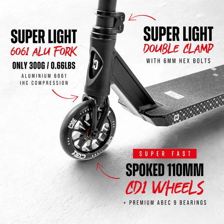 CRE-CG1-BK CORE CG1 Profi Stunt Scooter – verschiedene Farben | Stunt Roller für Fortgeschrittene und Profis | Trickroller für den Skatepark Stunt Scooter Kicker Trottinett Scootering Soots Scootworld SkaMiDan Weil am Rhein Basel Lörrach Freiburg Schweiz Deutschland Switzerland Germany Bale Skatepark Roller Stunt Roller Tretroller Action Scooter Kinder Roller Kids Children Stunts Park Trick Scooter