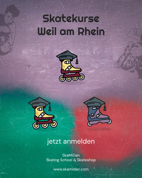 Fitness Urban Freizeit Inline Skatekurse Kinder Jugendliche Teenager Inliner fahren lernen skaten Skateschule und Skateshop Weil am Rhein SkaMiDan Skate School Skating School Lörrach Freiburg Basel Deutschland Germany