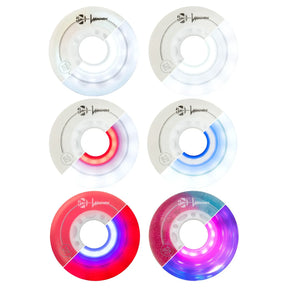 LUWL-LU7285-DUO-WH-WH/WhiteWhite Luminous LED Wheels Duo 72mm 85A – verschiedene Farben | Luminous LED Rollen für Inlineskates | Leuchtrollen | Fitness & Urban Inline Rollen Inline Skating Rollerblading Inlineskaterollen Skating Wheels for Rollerblader  Rollen für Inlineskater Lörrach Freiburg Basel Inliner Richtige Größe right Size for Rollerblades Langhaltende Inlineskaterollen Longlasting Wheels for Rollerblading Skateschule und Skateshop Weil am Rhein SkaMiDan Deutschland Germany
