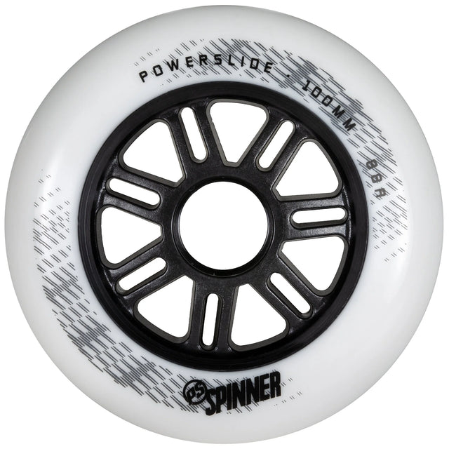 SKA905322 POWERSLIDE Spinner Wheels 100mm 85A White 1-Stück Inliner Skateschule und Skateshop Weil am Rhein SkaMiDan