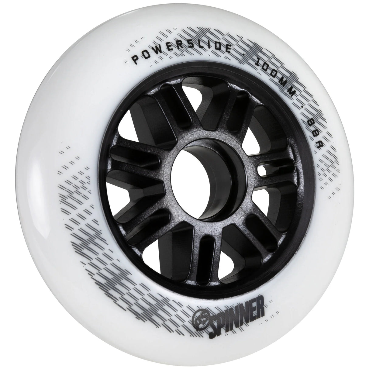 SKA905322 POWERSLIDE Spinner Wheels 100mm 85A White 1-Stück Inliner Skateschule und Skateshop Weil am Rhein SkaMiDan