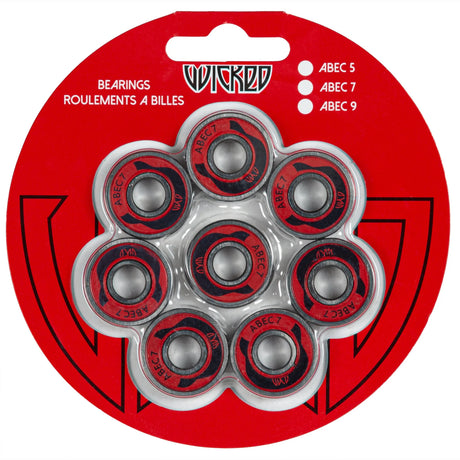 WICKED ABEC 7 Freespin Ball Bearings | Chrome steel | Type 608