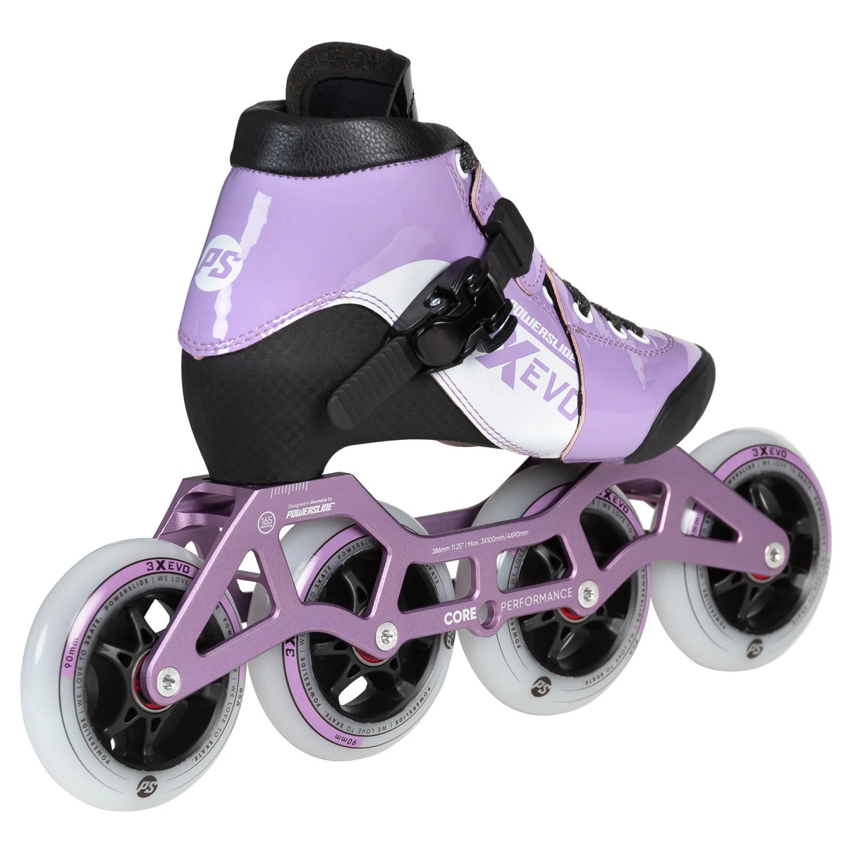 SKA904629 POWERSLIDE 3X adj. Evo Lavender | 165mm Dual Point Mounting | Größenverstellbar | Speed Inlineskates für Kinder | Inline Speed Skating | Inlineskates Trinity X Freestyle Inlineskates Inlineskates Weiß Lila Freestyle Inline Skating Slalom Skating Slalom Schiene Best Freestyle Skate Slalom Skate Powerslide Hardcore Evo Pro 90 2021 Slalom Frame Freestyle Frame Schienen Frames Speed Inline Skating Urban Inlineskates Trinity Trinity X Powerslide Trinity Schienen Trinity Frames Urban Inline Skating Urba