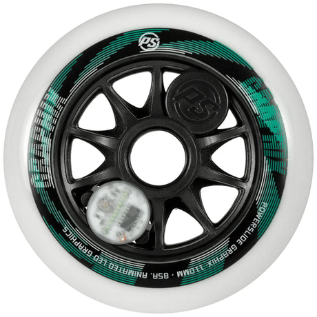 SKA905344 POWERSLIDE Graphix LED Weels White 110mm 86A Inliner Skateschule und Skateshop Weil am Rhein SkaMiDan