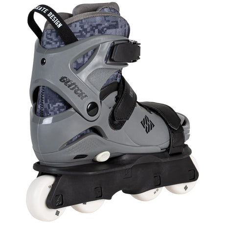 SKA700352 USD Glitch Grey Black adj. Kids Park Skates | Stunt Skates | Aggressive Inlineskates | UFS | Größenverstellbar | Stunt Skates | UFS | Aggressive Inlineskates | Kinder Stuntstakes | replacements replacement axle spare parts Ersatzteile Achsen Ersatzachsen für Inlineskates Rollerblades inline skating Freestyle Powerslide Tau Inlineskates Rollerblades Powerslide Skates Powerslide Hardcore Evo Inliner Skateschule und Skateshop Weil am Rhein SkaMiDan Deutschland Germany Lörrach Freiburg Basel
