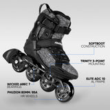 POWERSLIDE Phuzion Radon 80 Black White | Trinity X | Fitness Inline Skates