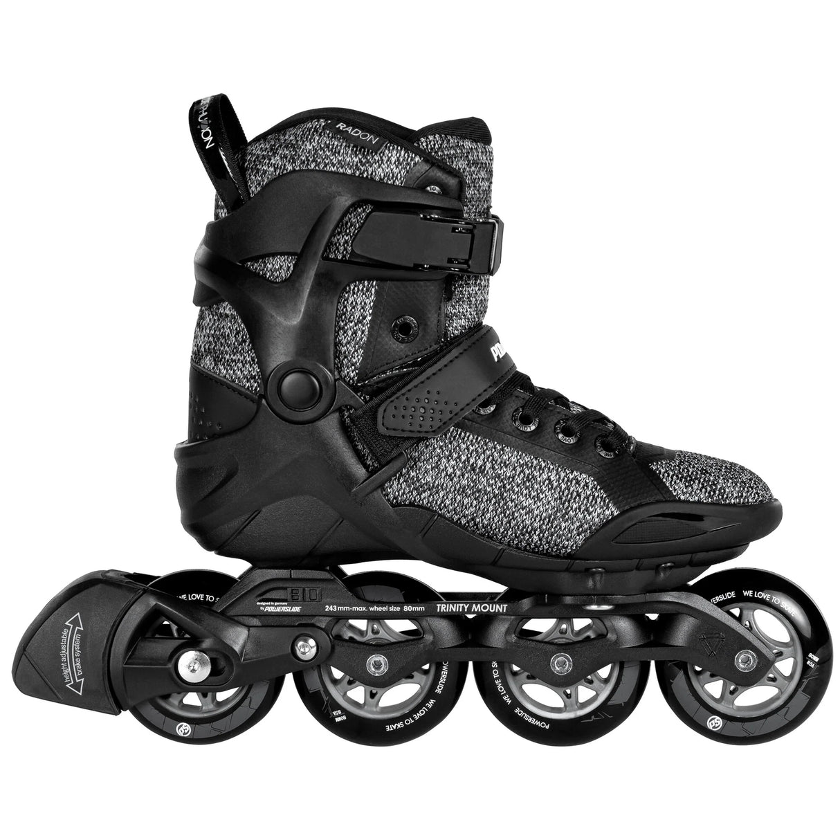 SKA901975 POWERSLIDE Phuzion Radon 80 Black White | Trinity X | Fitness Inlineskates Trinity Mounting Fitness Inline Skating Inlineskates Inline Skating Rollerblading Inline Inliner Skates Inlineskates Rollerblades Blades Freizeitskates Casual Skates Skatelife Skateshop und Skateschule Weil am Rhein SkaMiDan