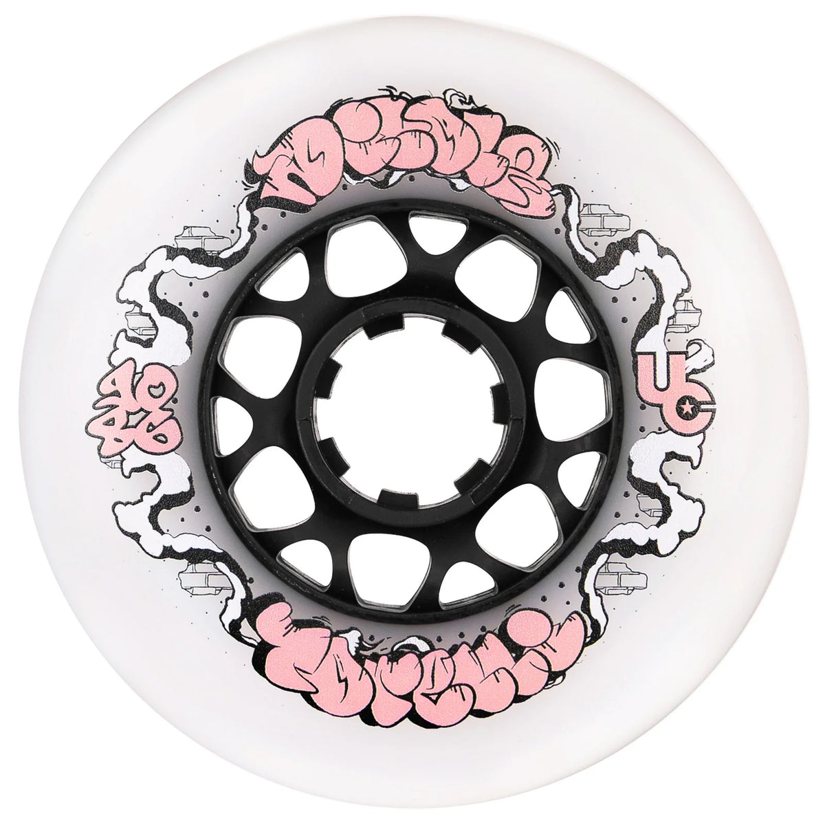 UNDERCOVER Nicola Torelli Pro Wheels – 90mm 86A – Weiß-Pink | Undercover Rollen | Fitness, Freeride & Urban Inline Rollen